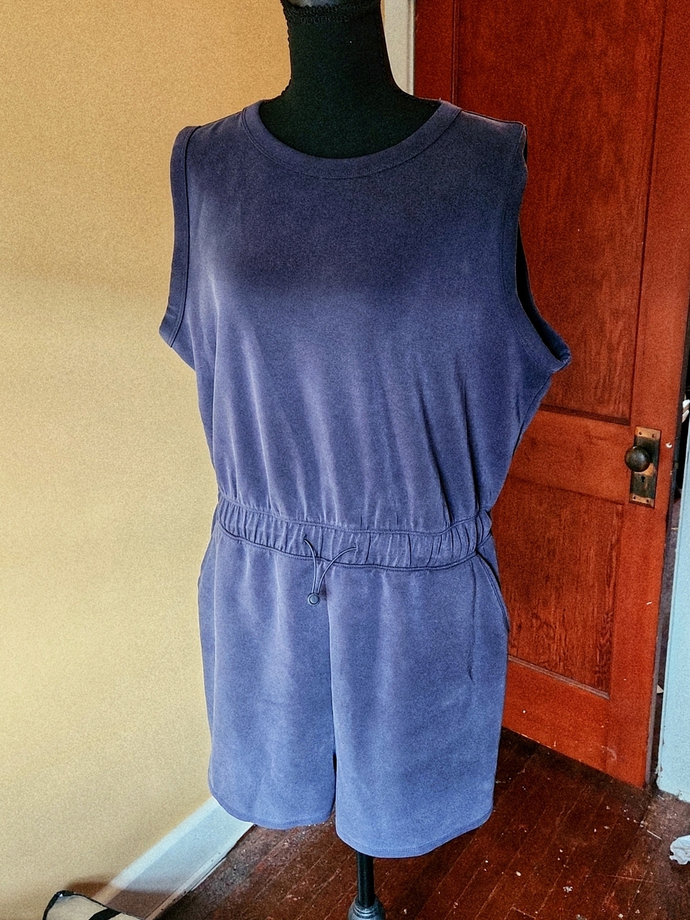 Sleeveless Navy Drawstring Romper